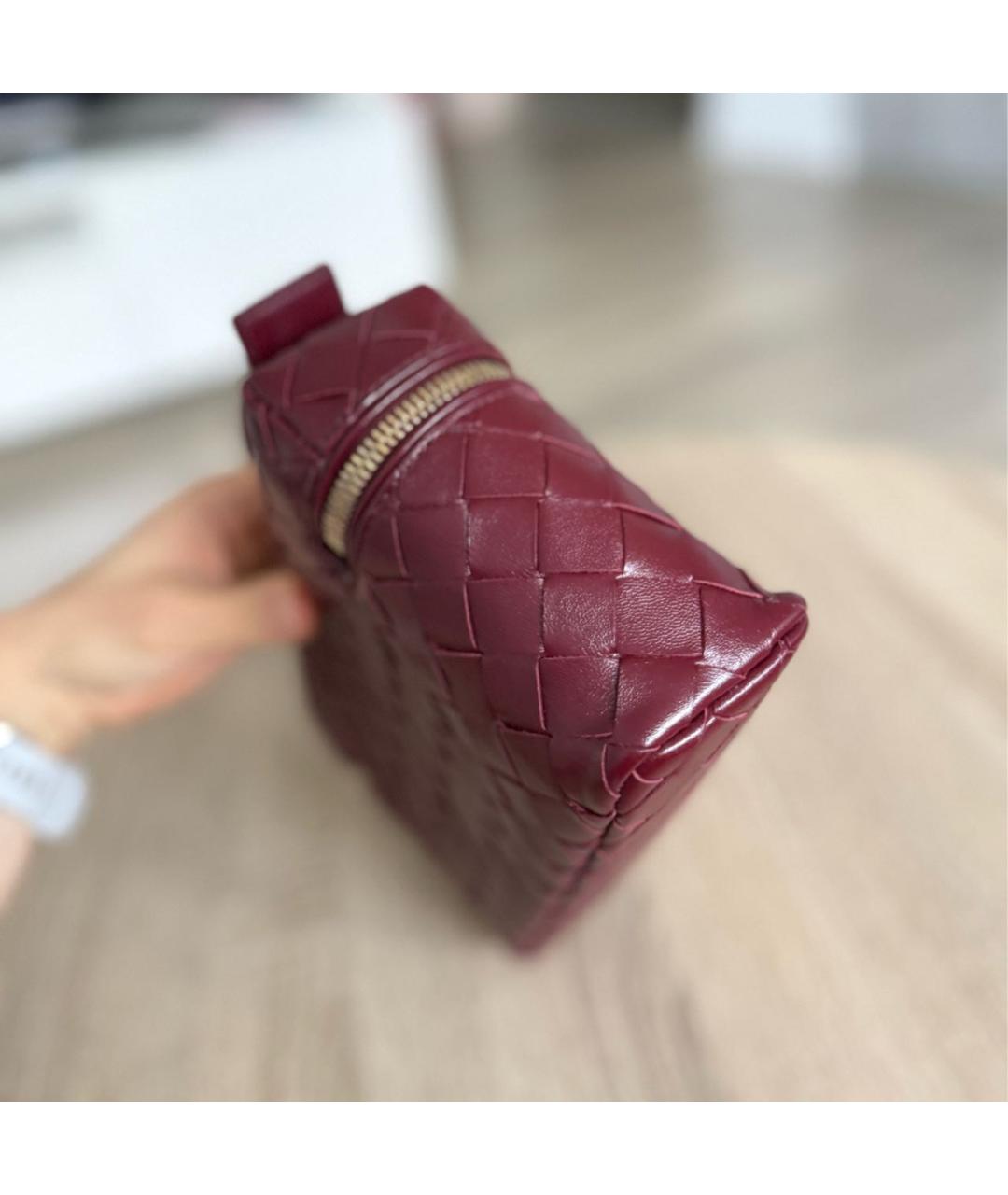 BOTTEGA VENETA Бордовая кожаная сумка через плечо, фото 5