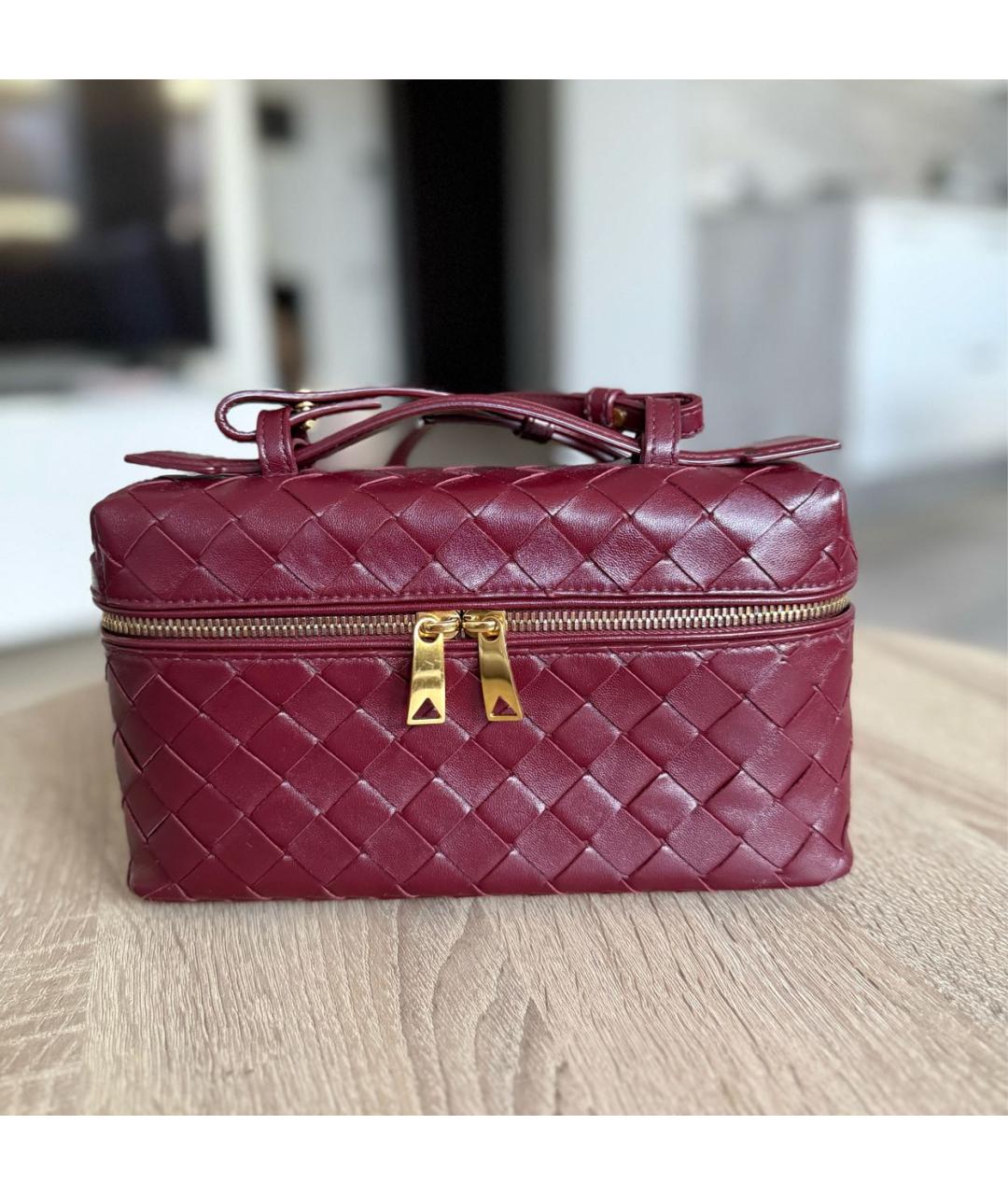 BOTTEGA VENETA Бордовая кожаная сумка через плечо, фото 9