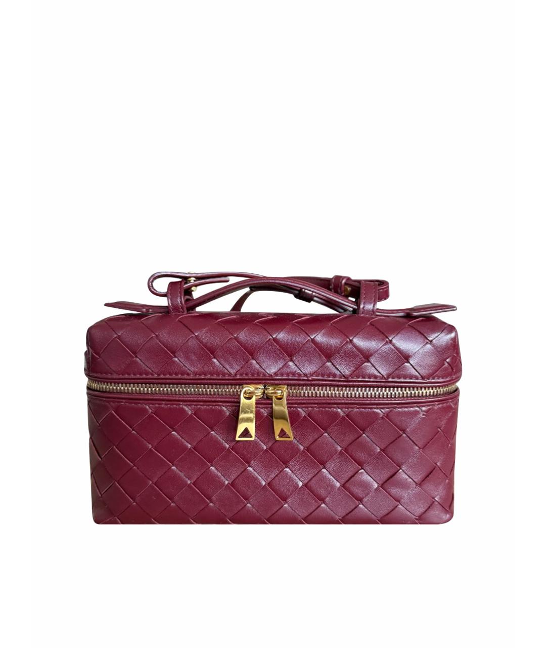 BOTTEGA VENETA Бордовая кожаная сумка через плечо, фото 1