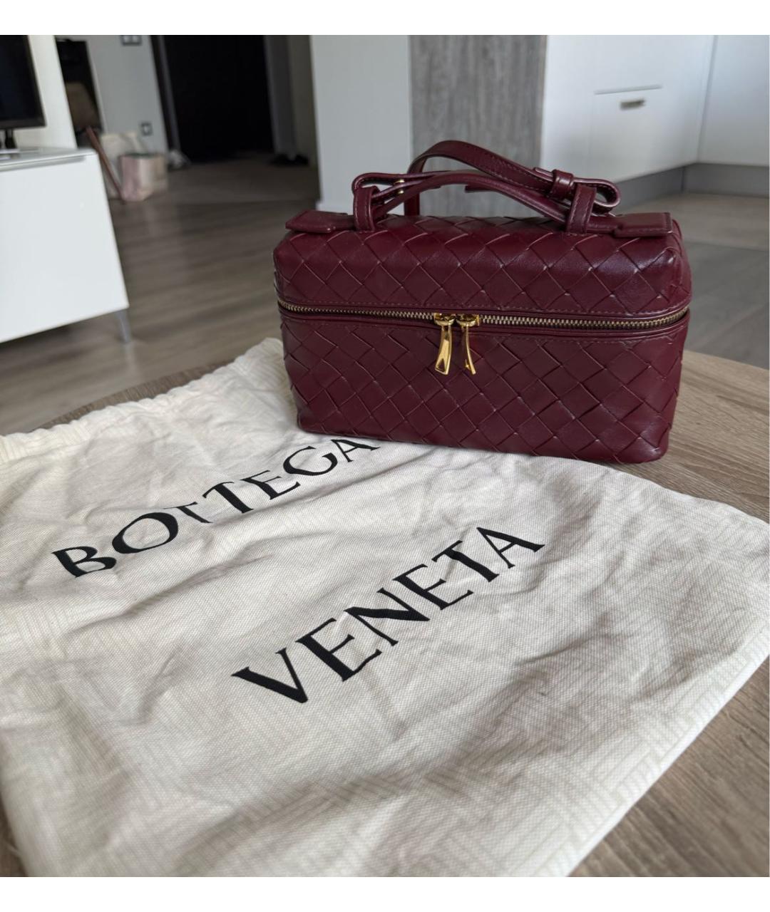 BOTTEGA VENETA Бордовая кожаная сумка через плечо, фото 7