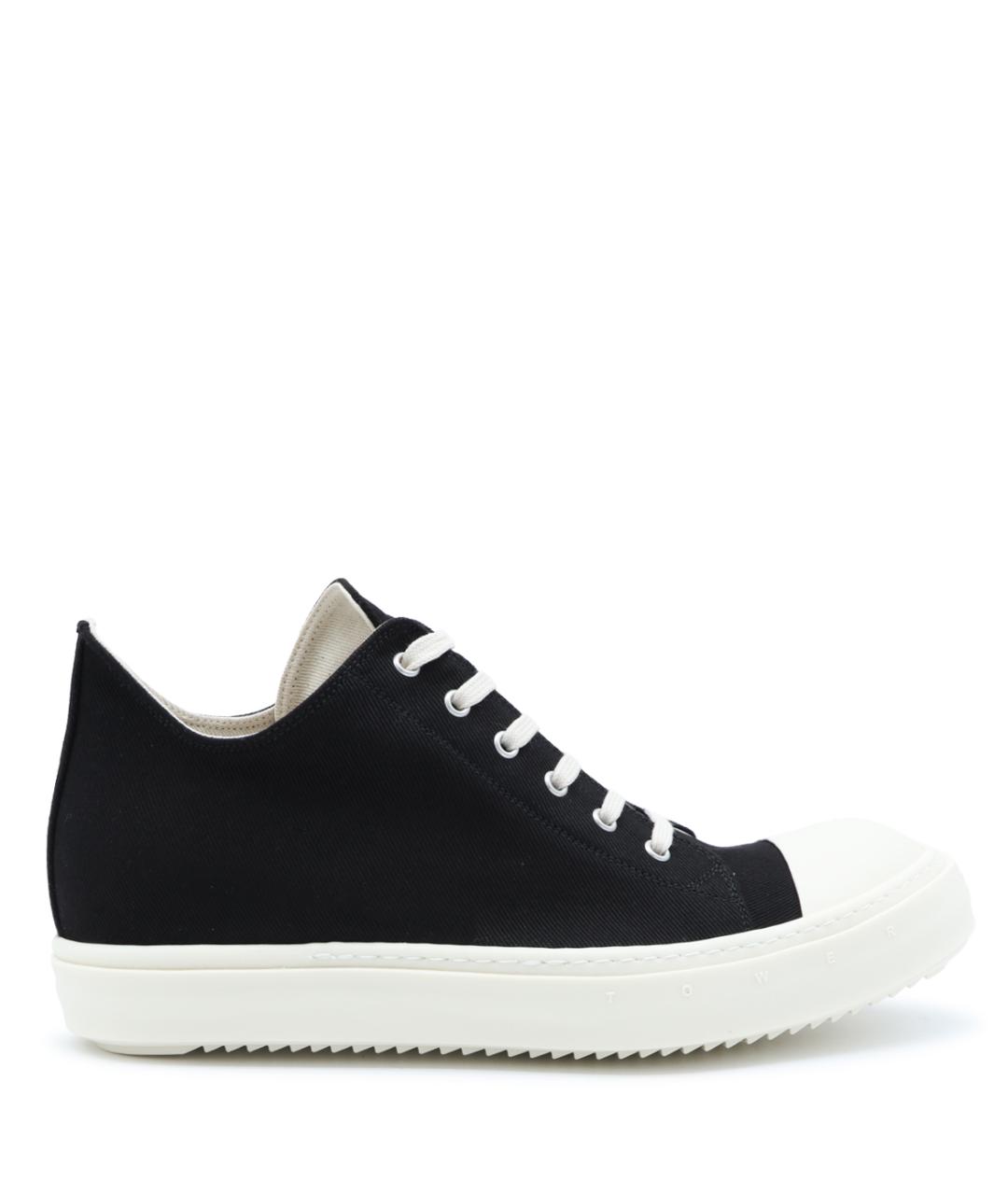 RICK OWENS DRKSHDW Черные текстильные низкие кроссовки / кеды, фото 1