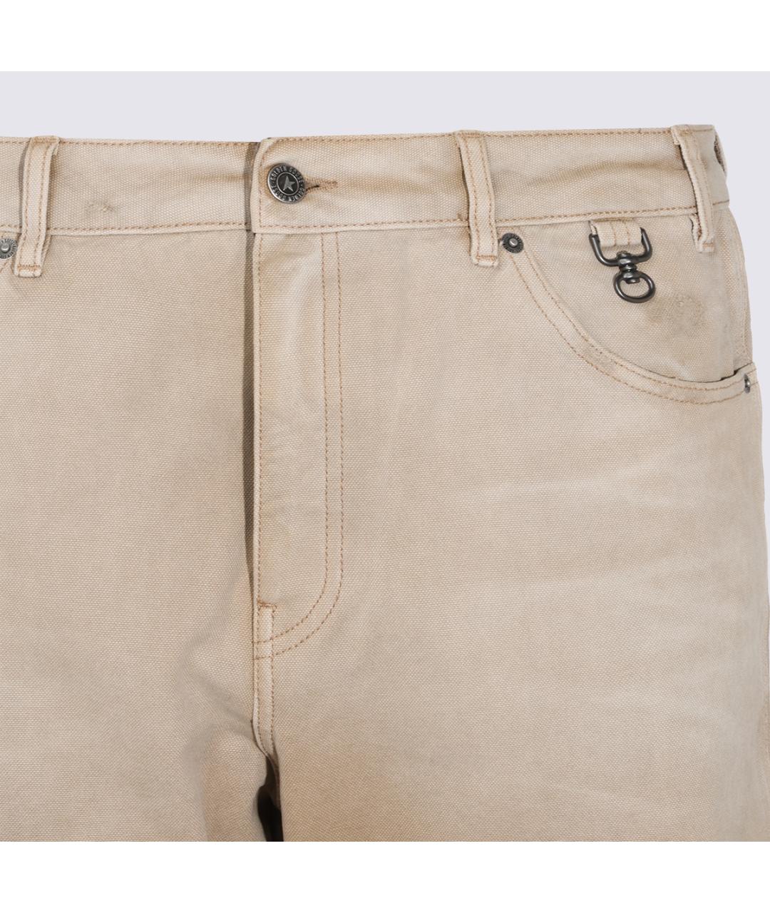 GOLDEN GOOSE Бежевые хлопковые повседневные брюки, фото 5