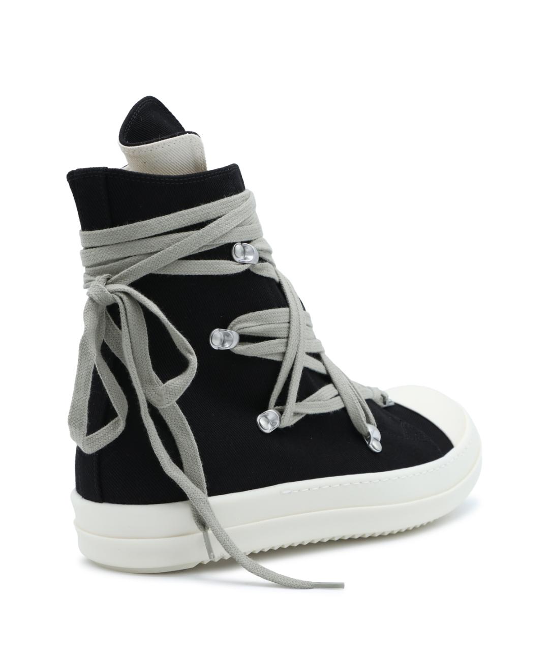 RICK OWENS DRKSHDW Черные текстильные высокие кроссовки / кеды, фото 3