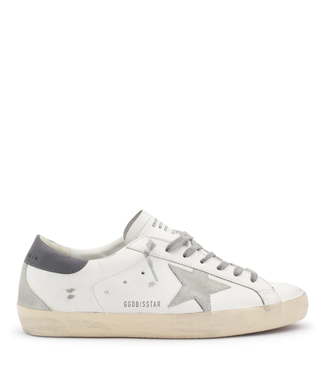 GOLDEN GOOSE Белые кожаные низкие кроссовки / кеды, фото 1