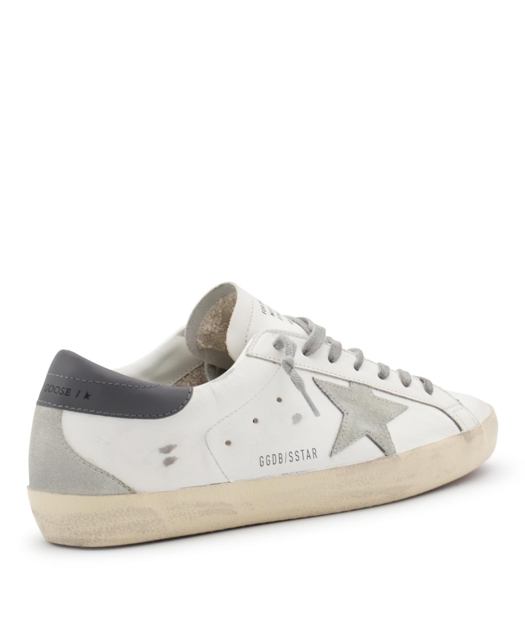 GOLDEN GOOSE Белые кожаные низкие кроссовки / кеды, фото 3