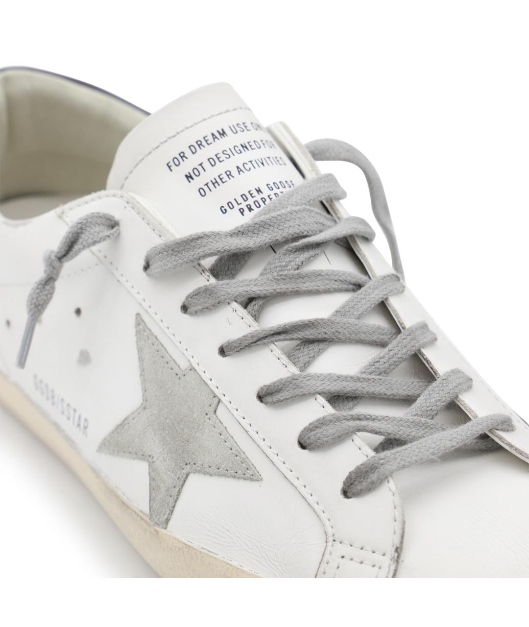 GOLDEN GOOSE Белые кожаные низкие кроссовки / кеды, фото 4