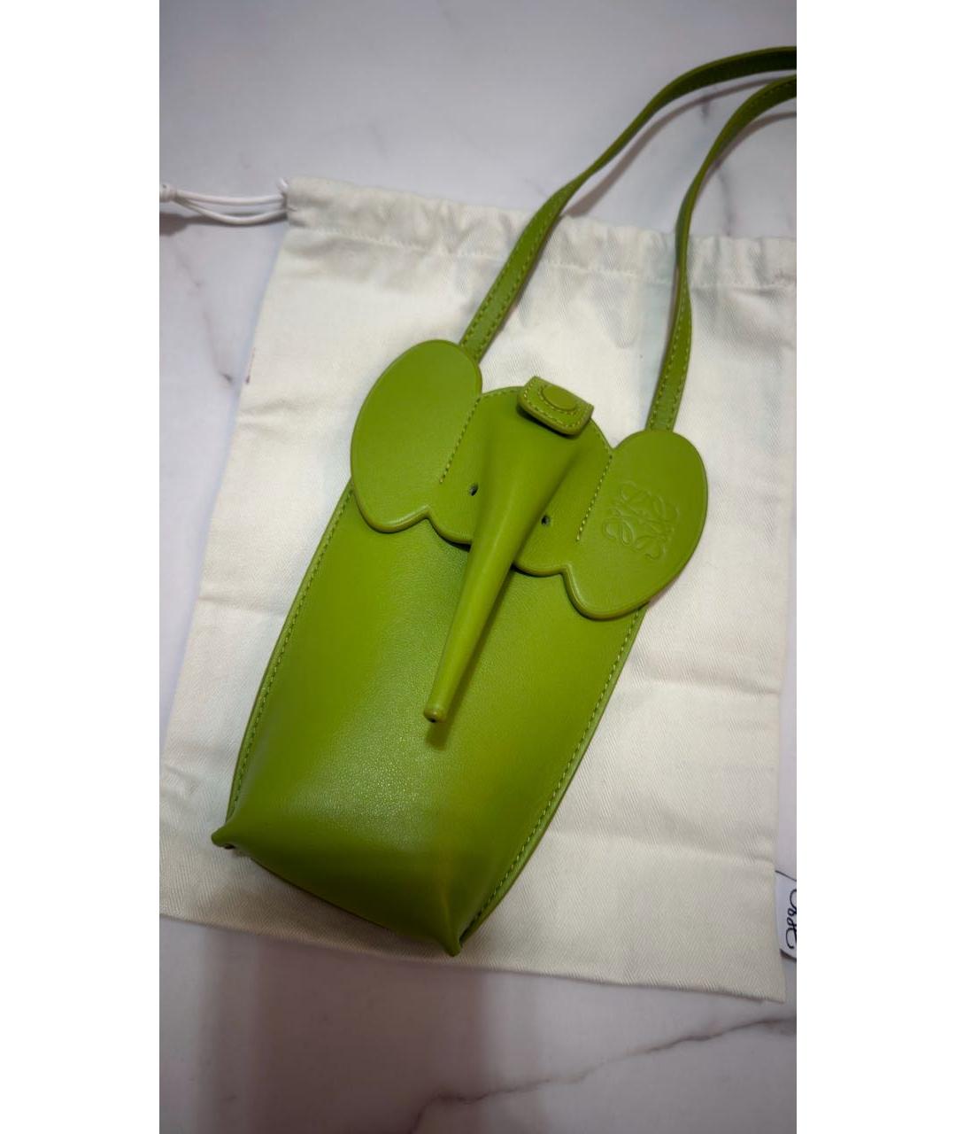 LOEWE Салатовая кожаная сумка через плечо, фото 2