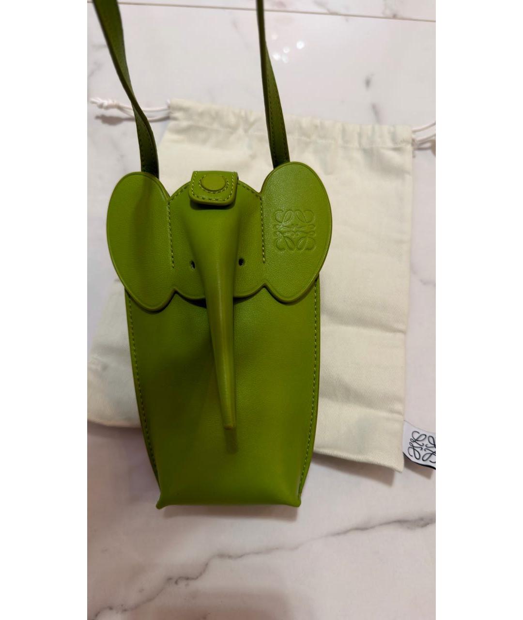LOEWE Салатовая кожаная сумка через плечо, фото 3