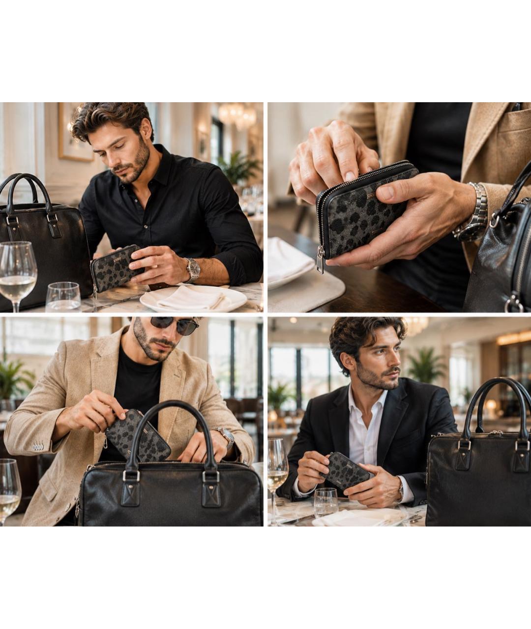 DOLCE&GABBANA Антрацитовый кожаный кошелек, фото 6
