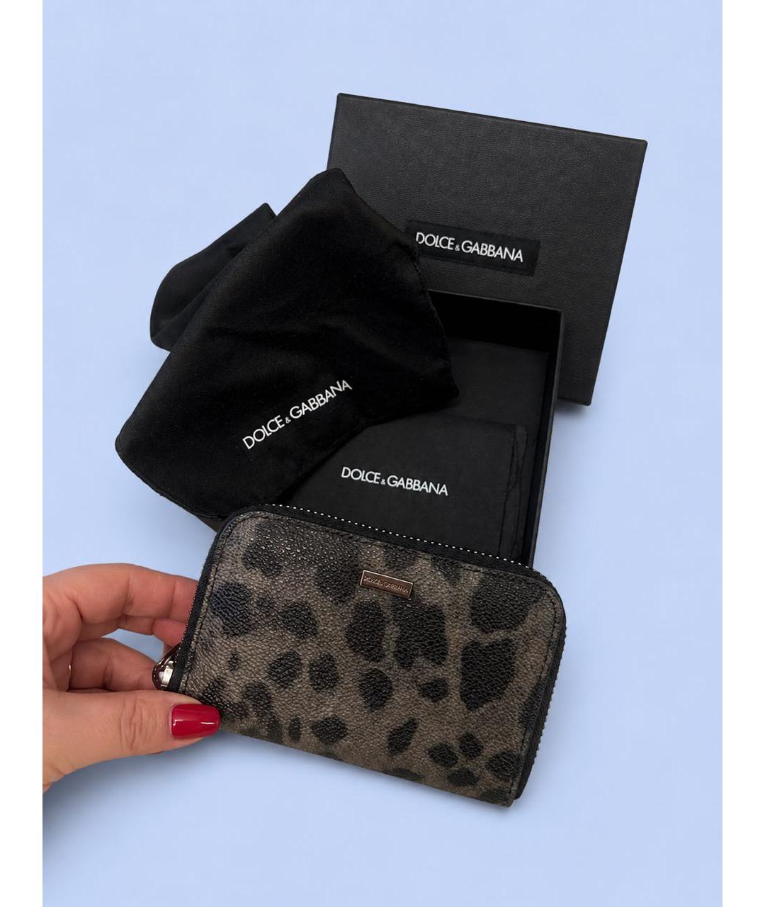 DOLCE&GABBANA Антрацитовый кожаный кошелек, фото 8