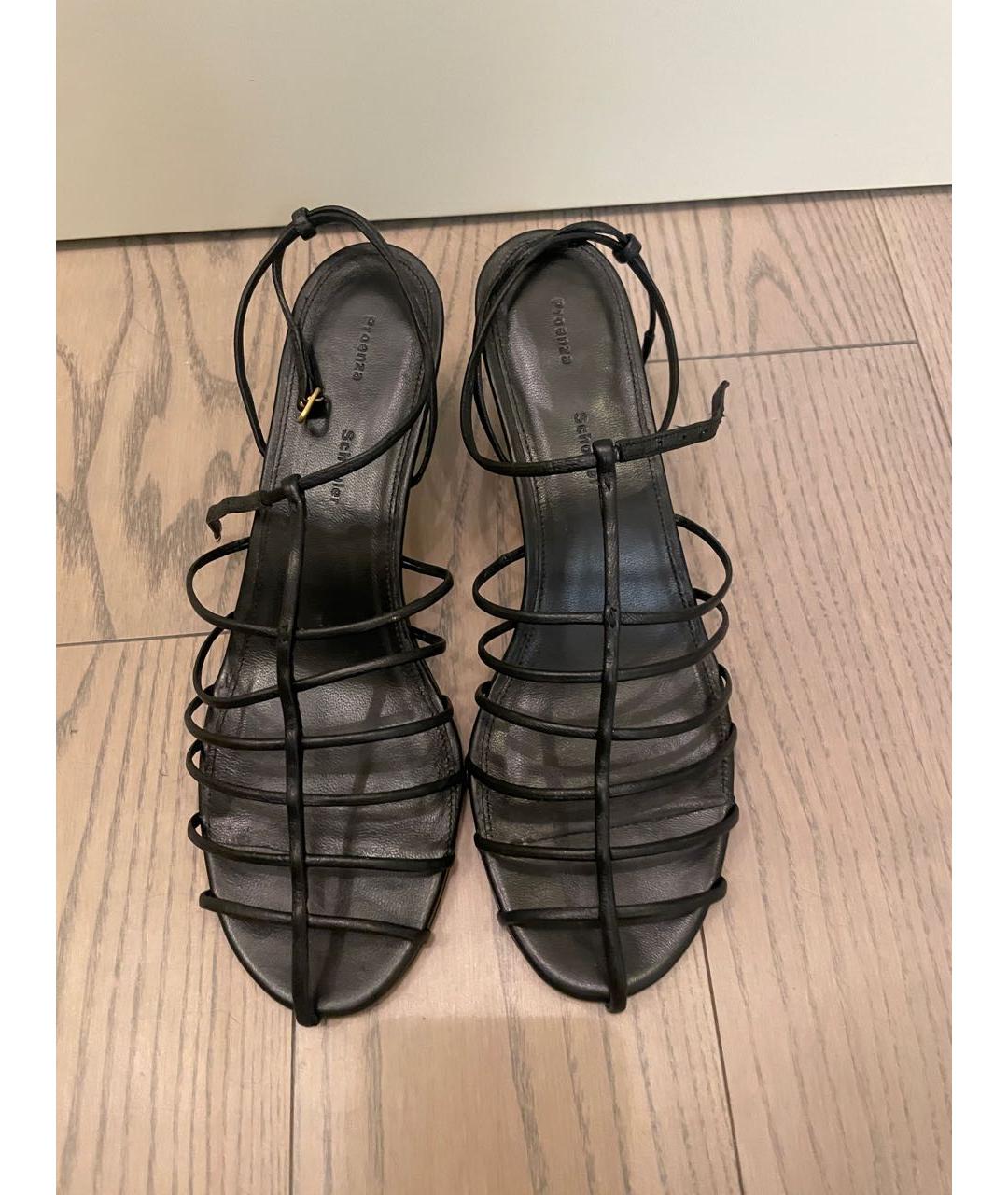 PROENZA SCHOULER Черные кожаные босоножки, фото 2