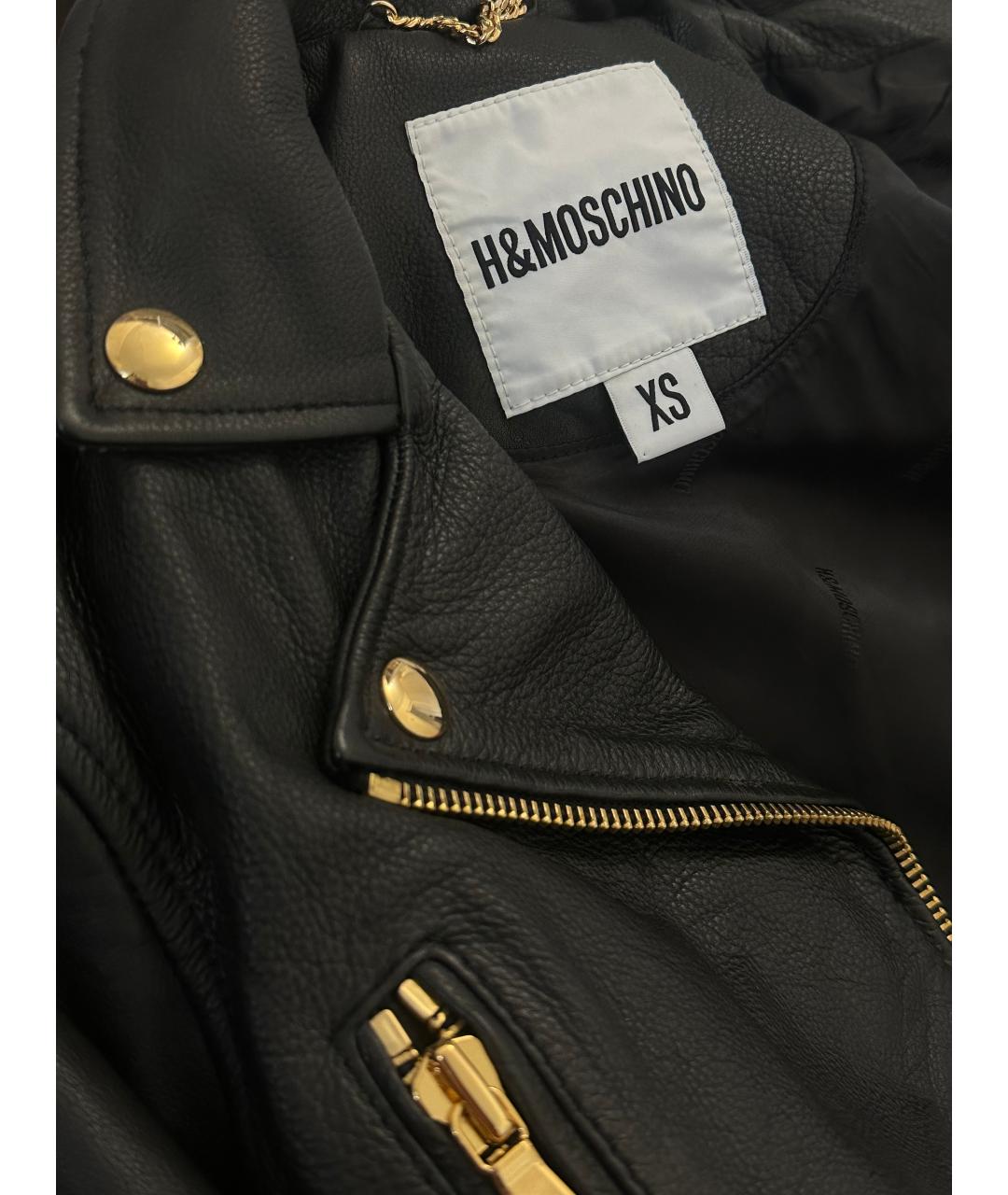 MOSCHINO Черная кожаная куртка, фото 5