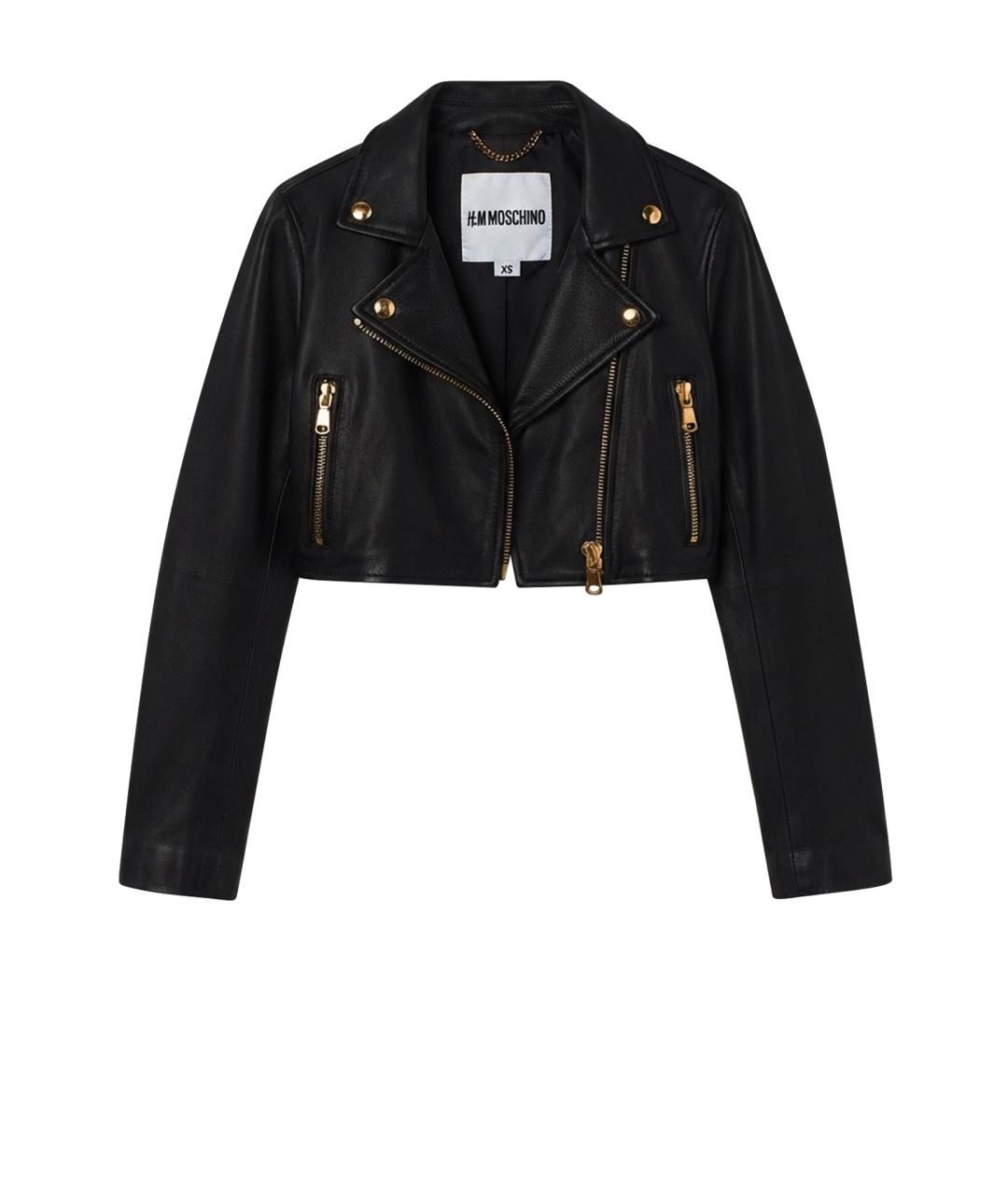 MOSCHINO Черная кожаная куртка, фото 1