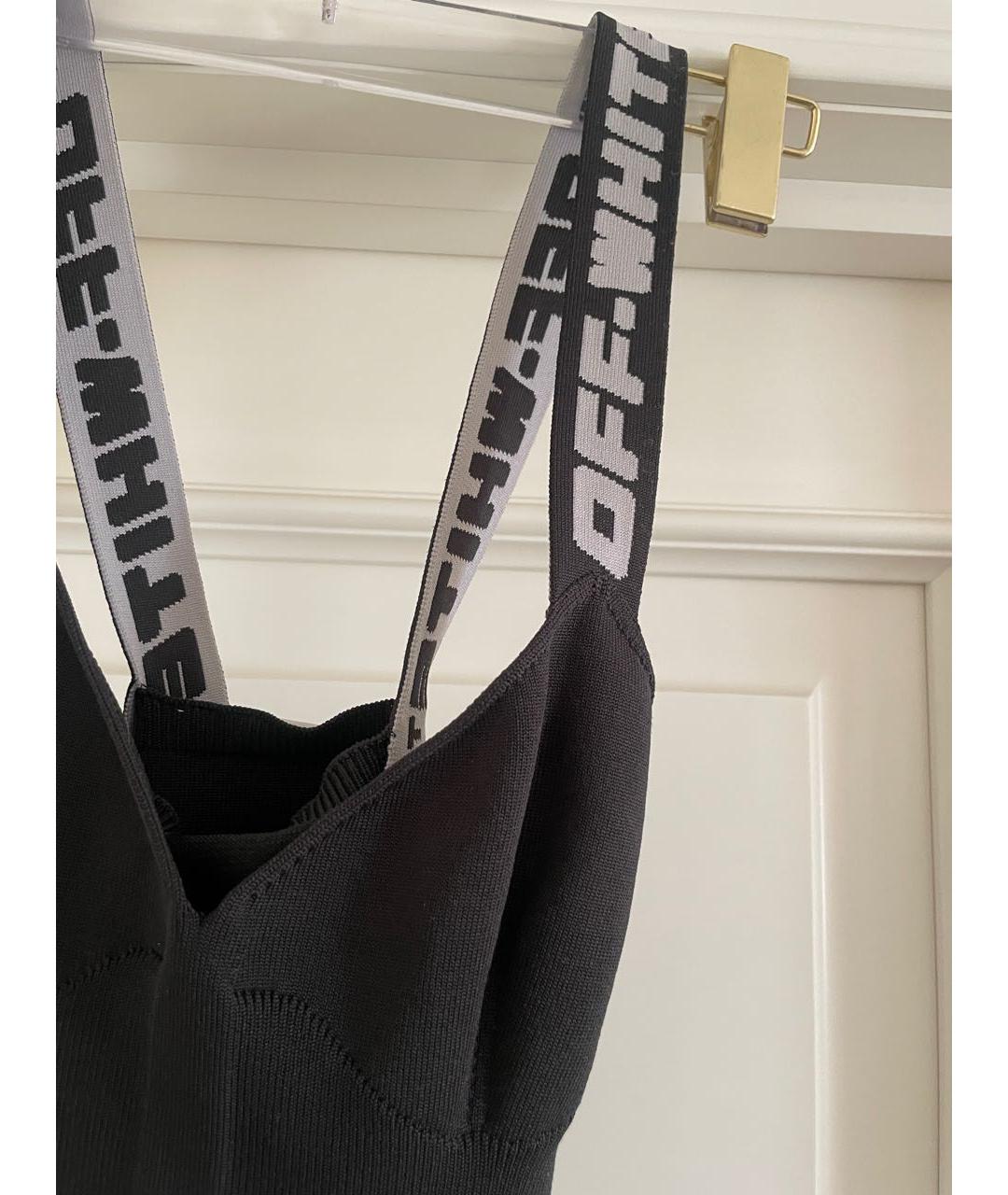 OFF-WHITE Черная хлопко-эластановая блузы, фото 3