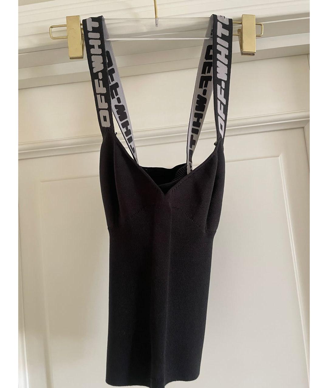 OFF-WHITE Черная хлопко-эластановая блузы, фото 5
