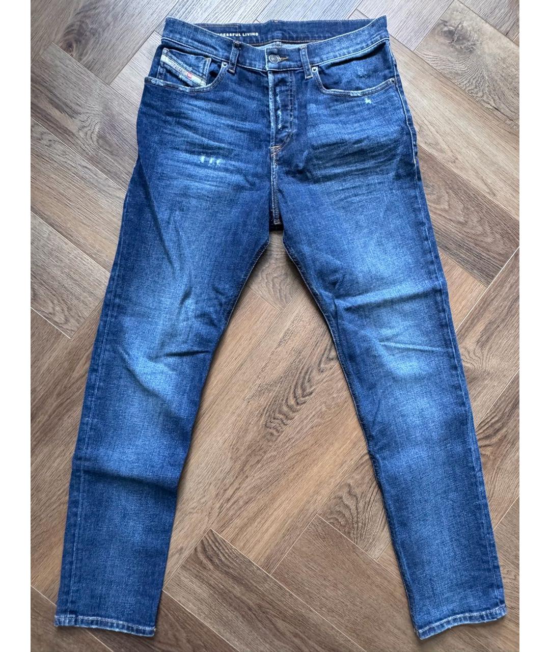 DIESEL Синие хлопко-эластановые прямые джинсы, фото 6