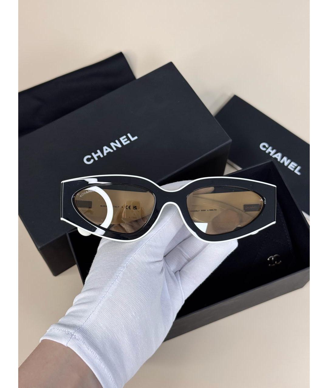 CHANEL Черные пластиковые солнцезащитные очки, фото 2