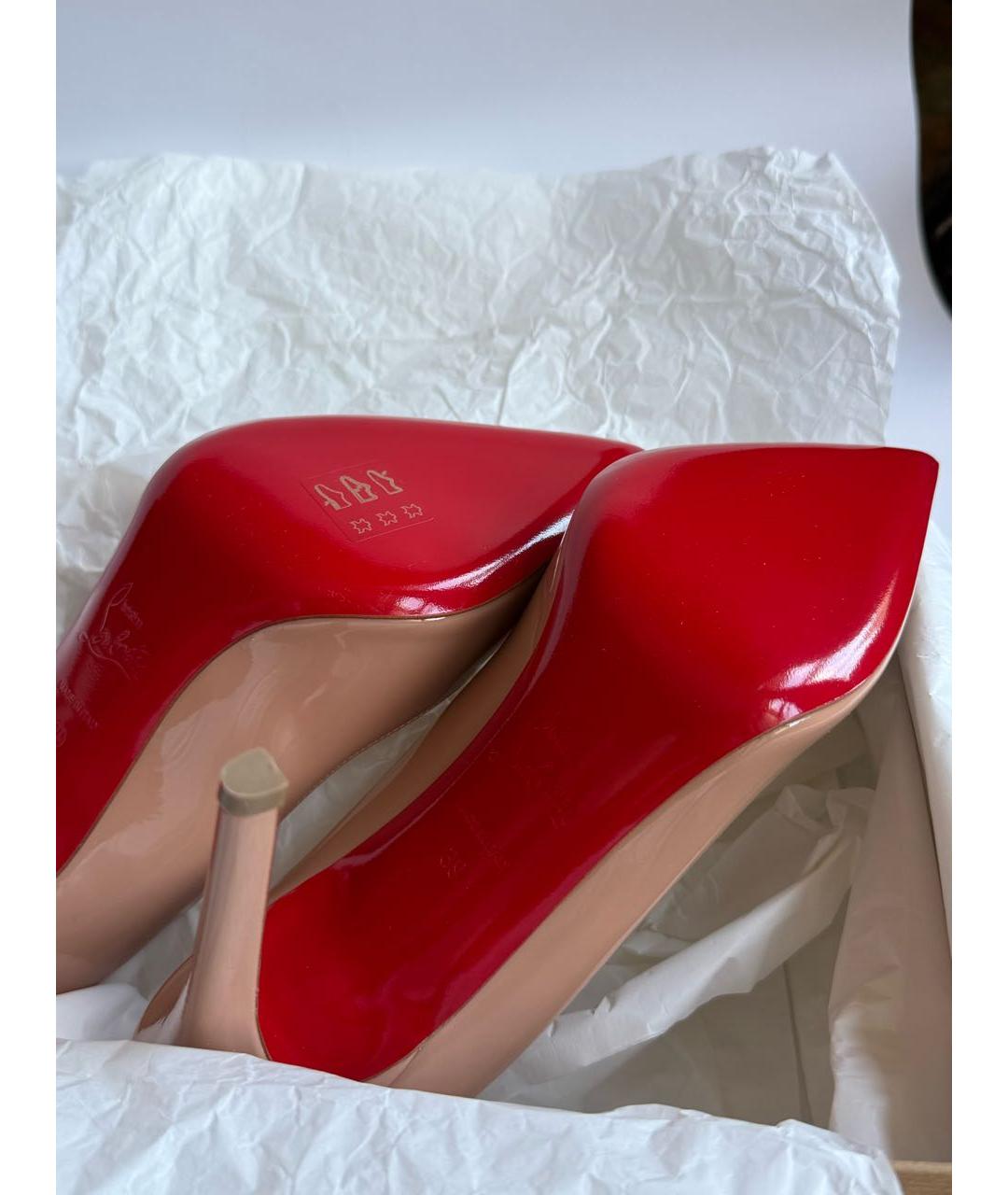 CHRISTIAN LOUBOUTIN Бежевые туфли из лакированной кожи, фото 5