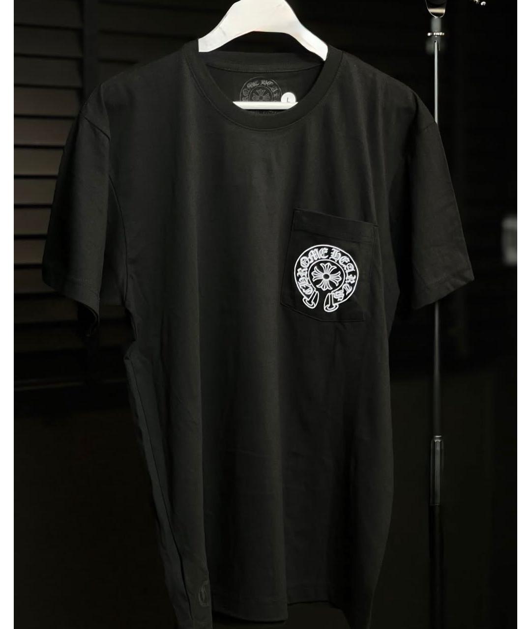 CHROME HEARTS Черная хлопковая футболка, фото 2