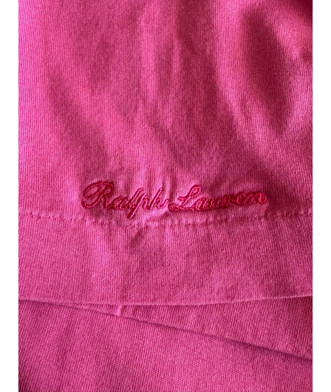 RALPH LAUREN Розовая хлопковая футболка, фото 5