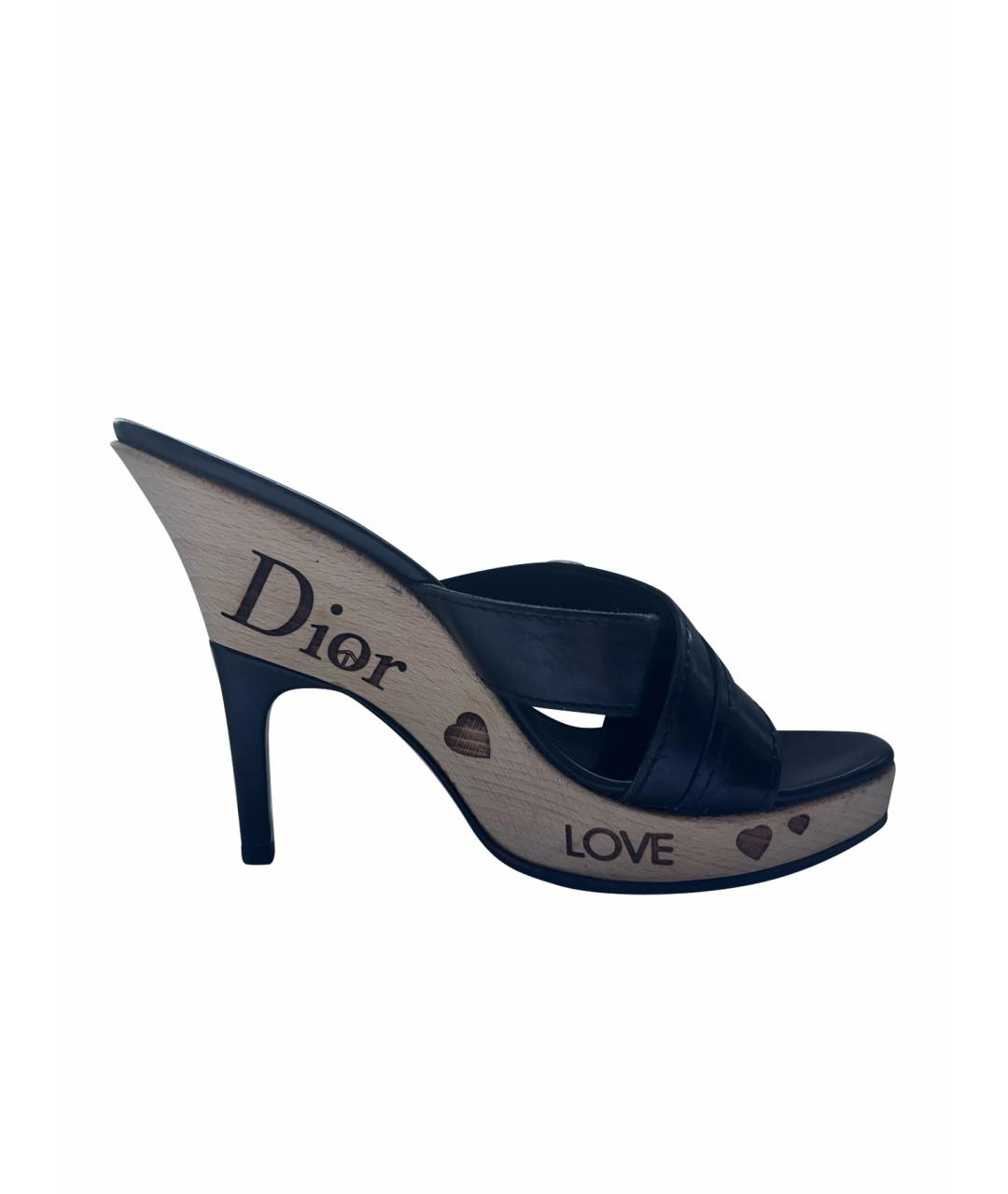 CHRISTIAN DIOR Черные сабо, фото 1