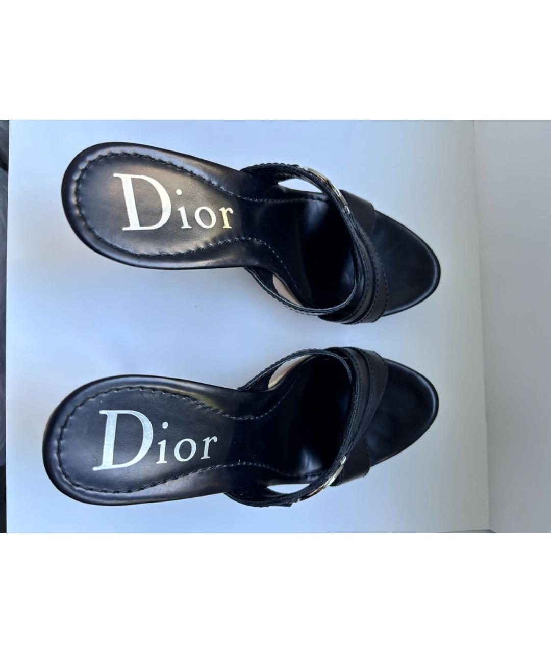 CHRISTIAN DIOR Черные сабо, фото 3