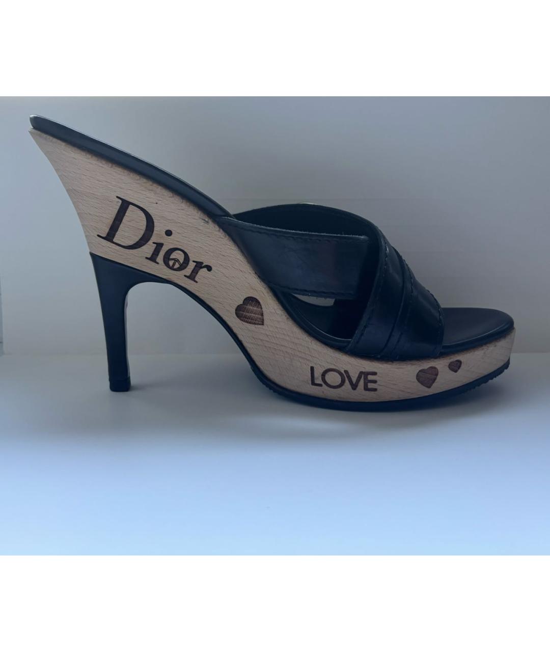 CHRISTIAN DIOR Черные сабо, фото 6
