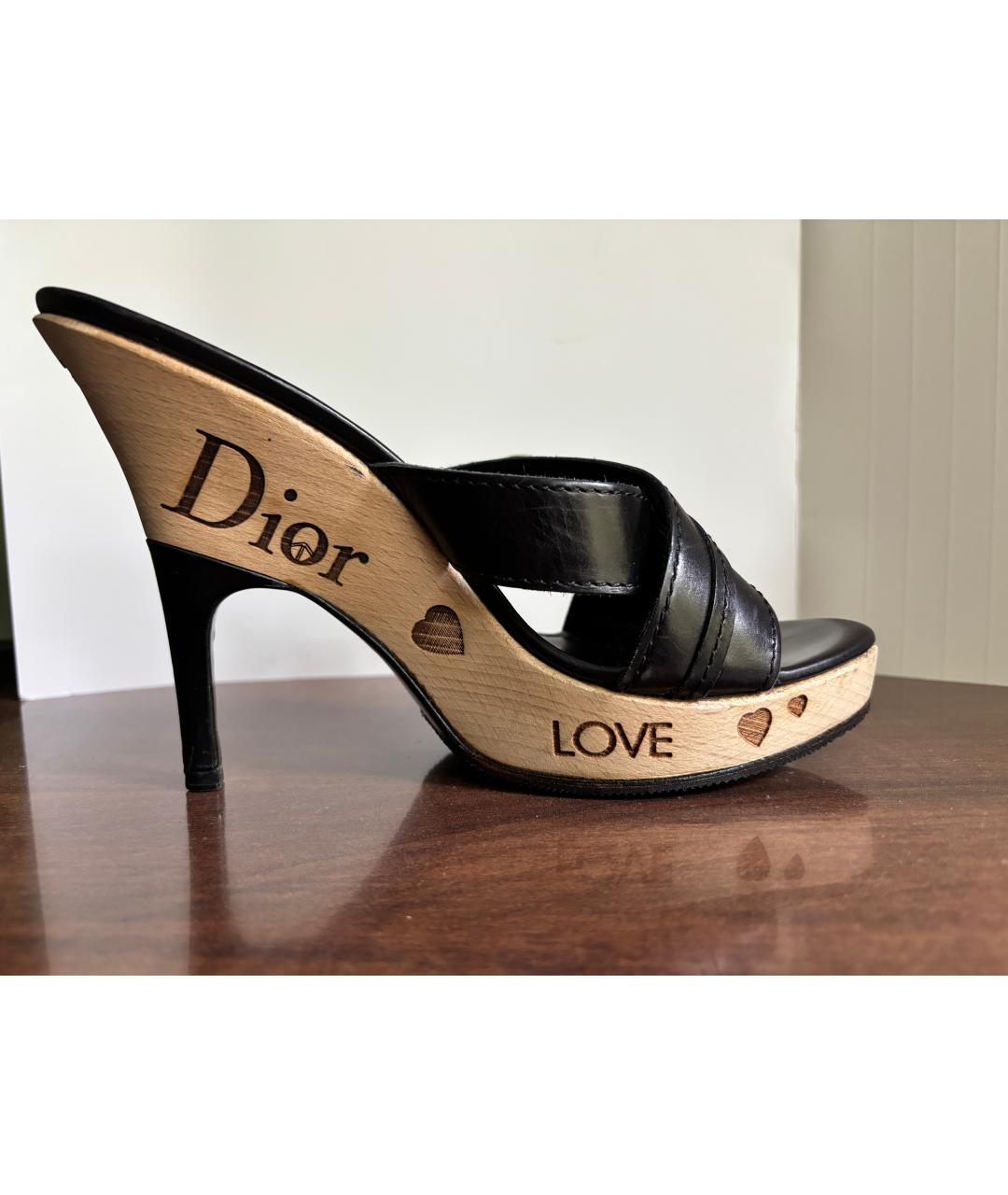 CHRISTIAN DIOR Черные сабо, фото 7