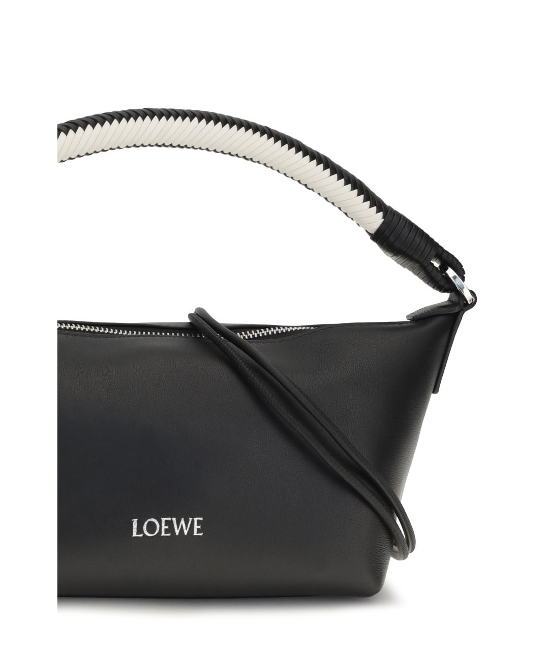 LOEWE Черная кожаная сумка с короткими ручками, фото 4