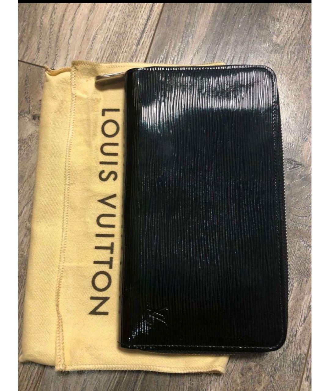 LOUIS VUITTON Черный кожаный кошелек, фото 5