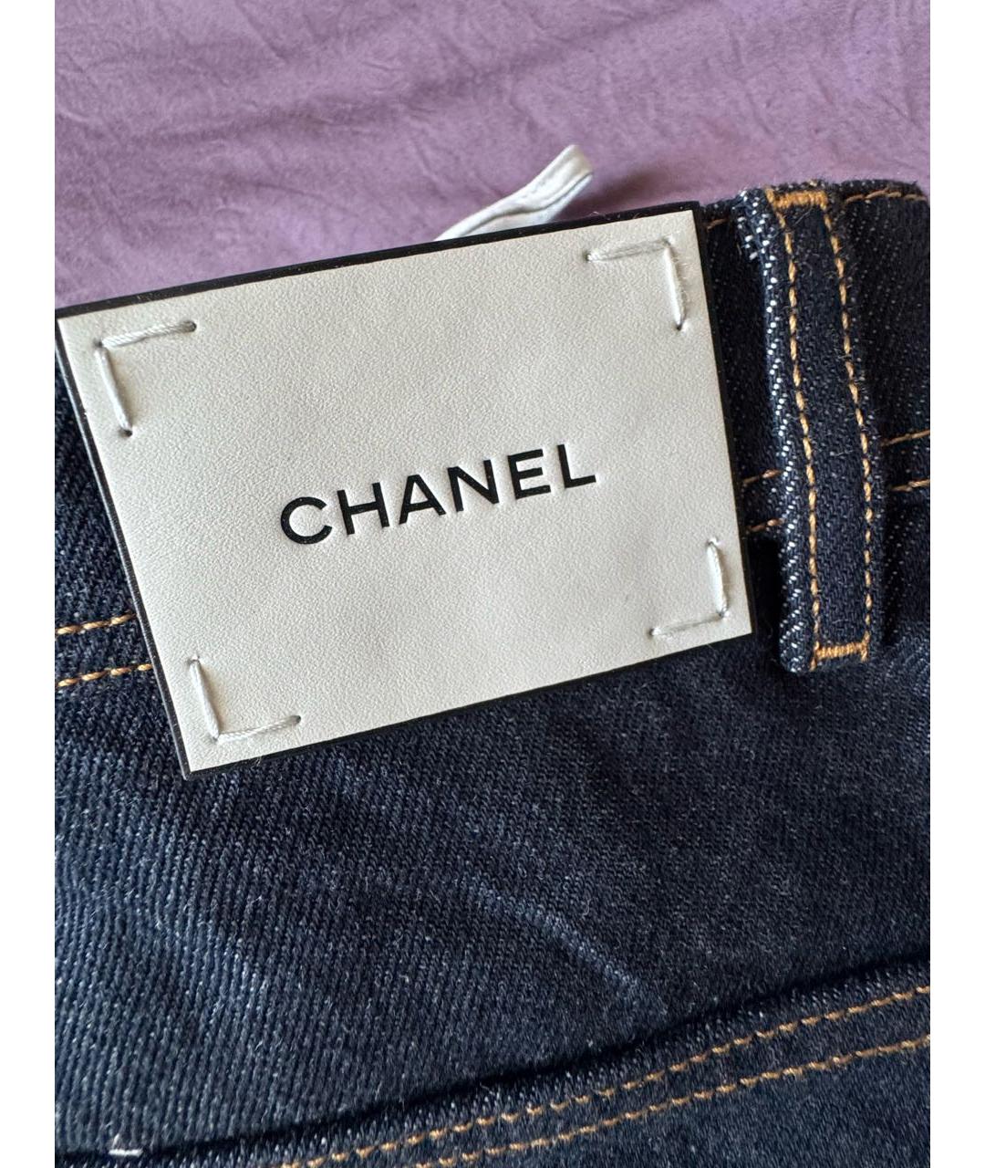 CHANEL Синие хлопковые прямые джинсы, фото 3