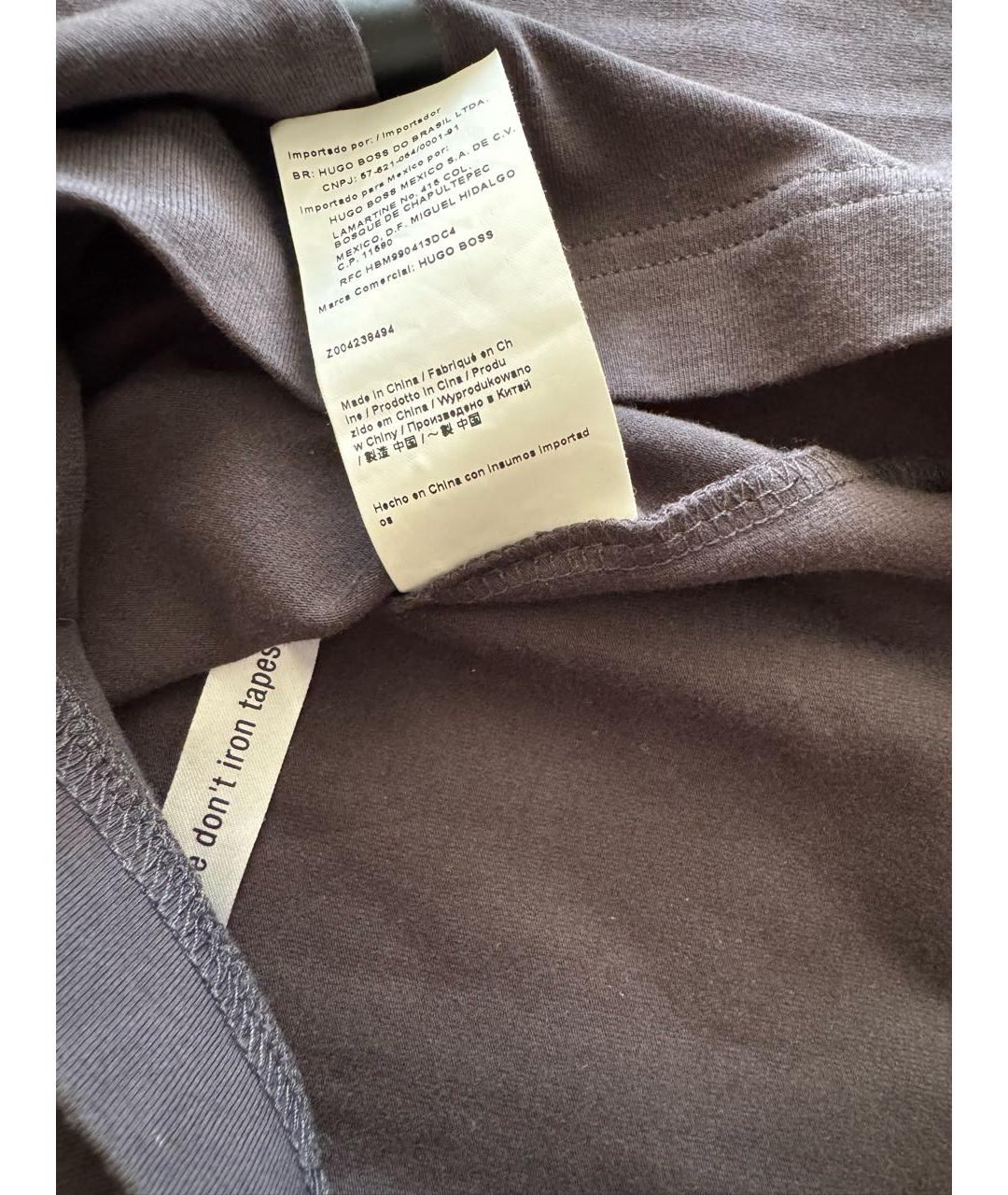 HUGO BOSS Антрацитовое хлопковое поло с длинным рукавом, фото 5