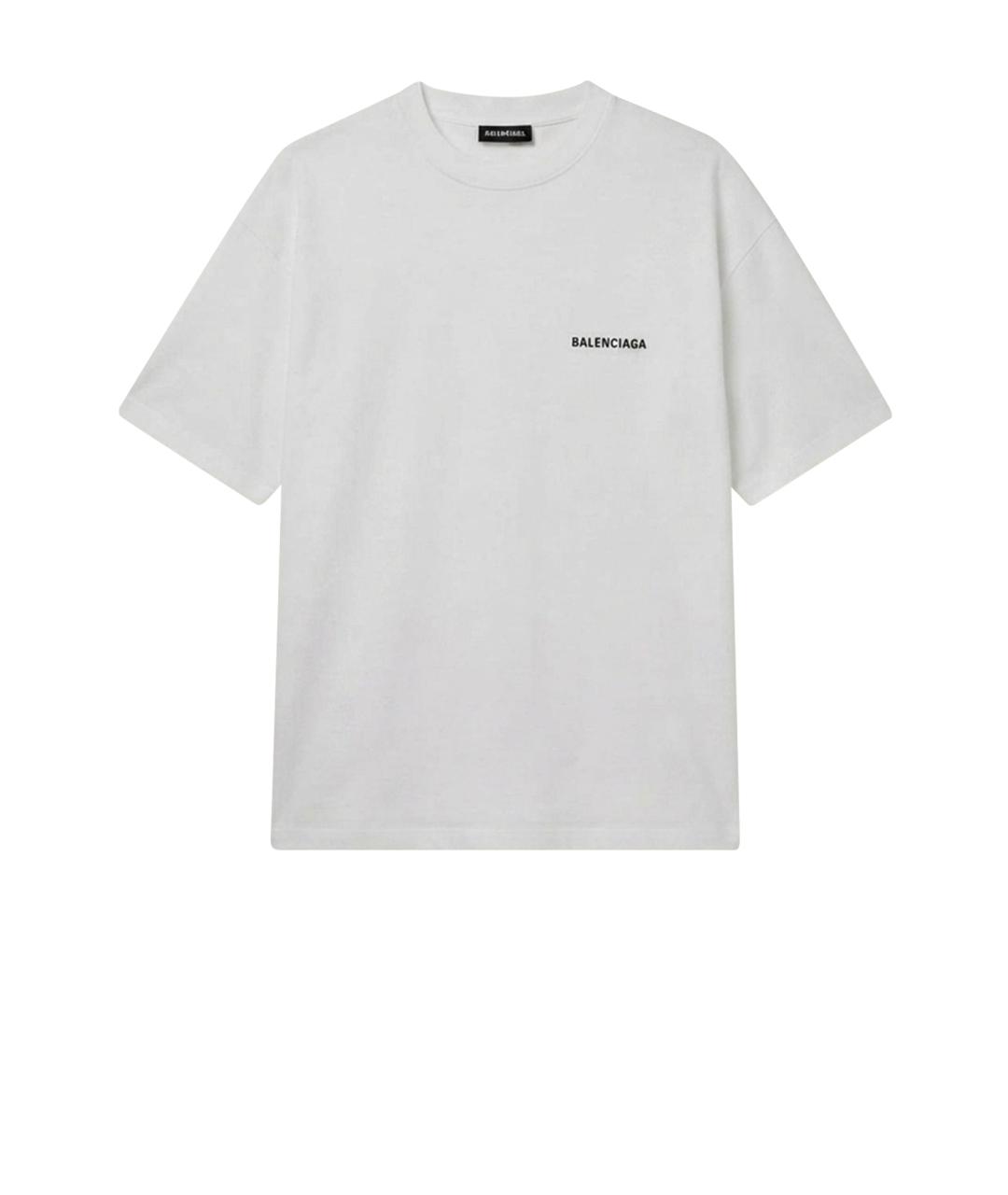 BALENCIAGA Белая хлопковая футболка, фото 1