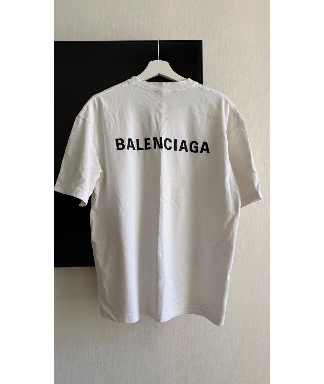 BALENCIAGA Белая хлопковая футболка, фото 2