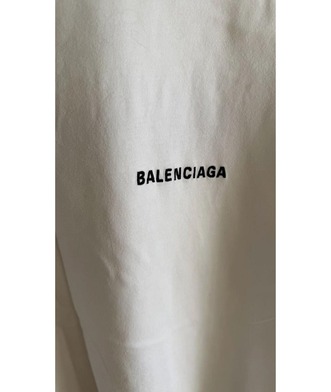 BALENCIAGA Белая хлопковая футболка, фото 4