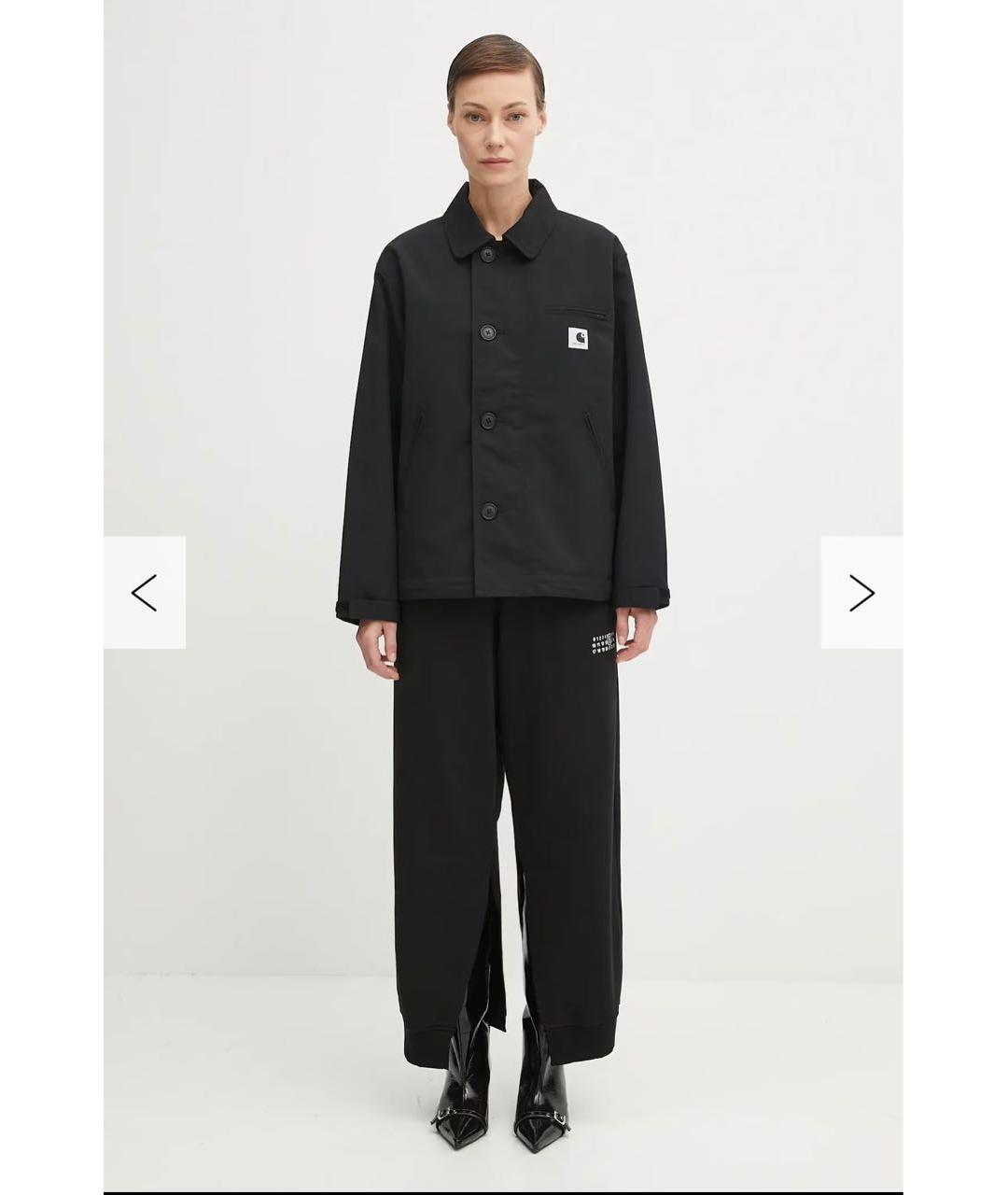 MM6 MAISON MARGIELA Черные хлопковые брюки широкие, фото 4