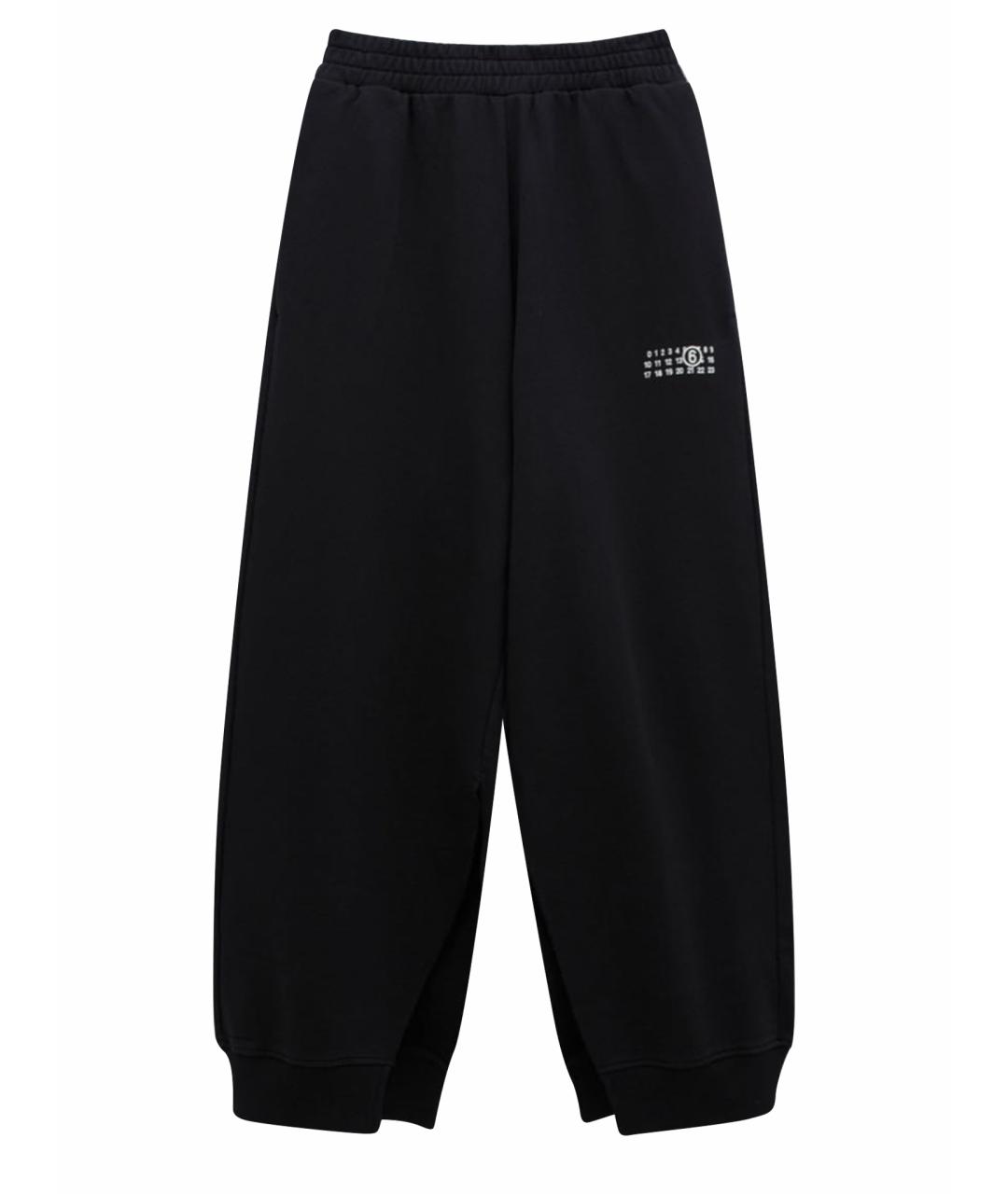 MM6 MAISON MARGIELA Черные хлопковые брюки широкие, фото 1