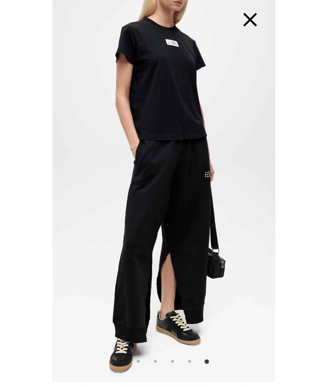 MM6 MAISON MARGIELA Черные хлопковые брюки широкие, фото 3