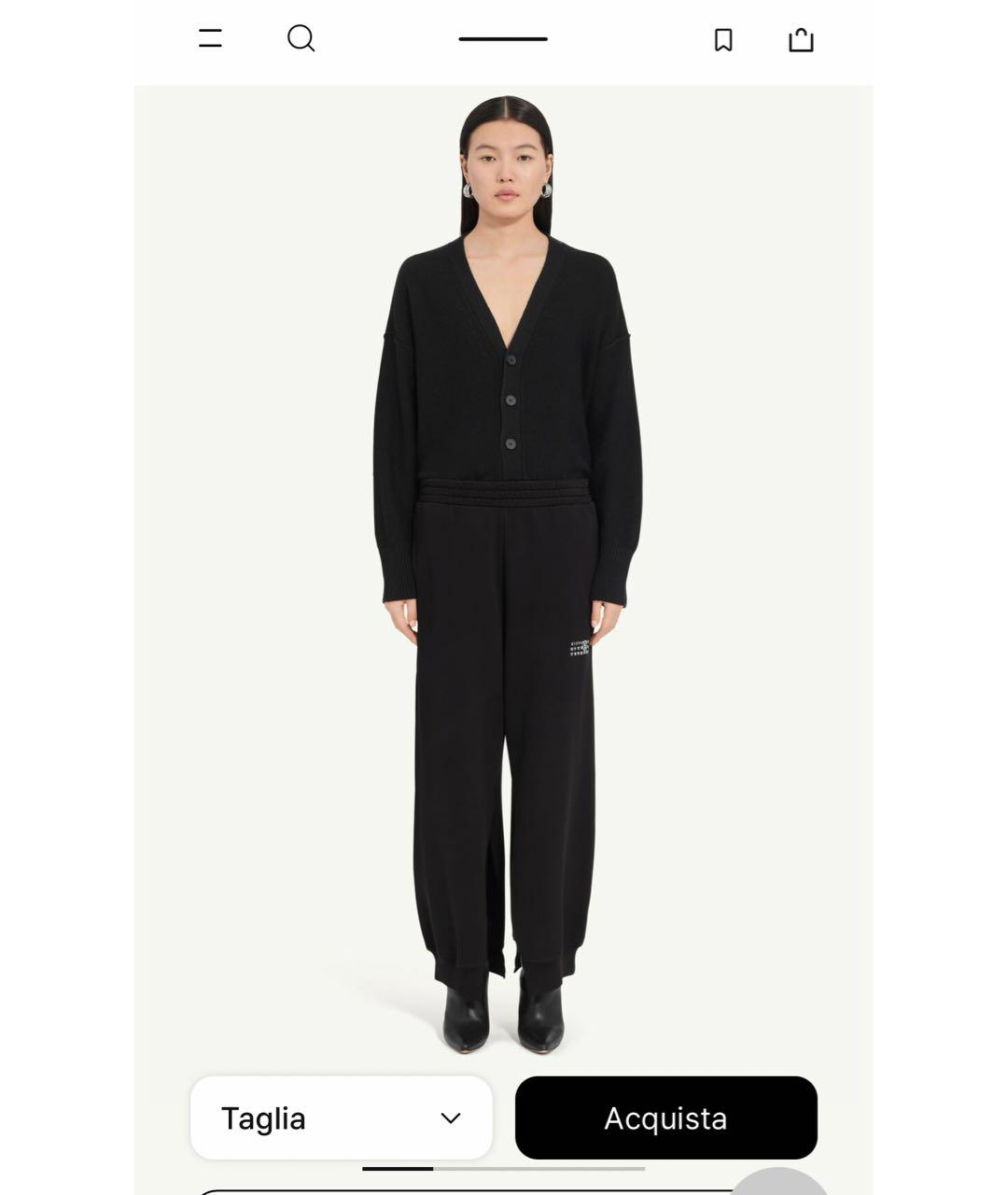 MM6 MAISON MARGIELA Черные хлопковые брюки широкие, фото 2