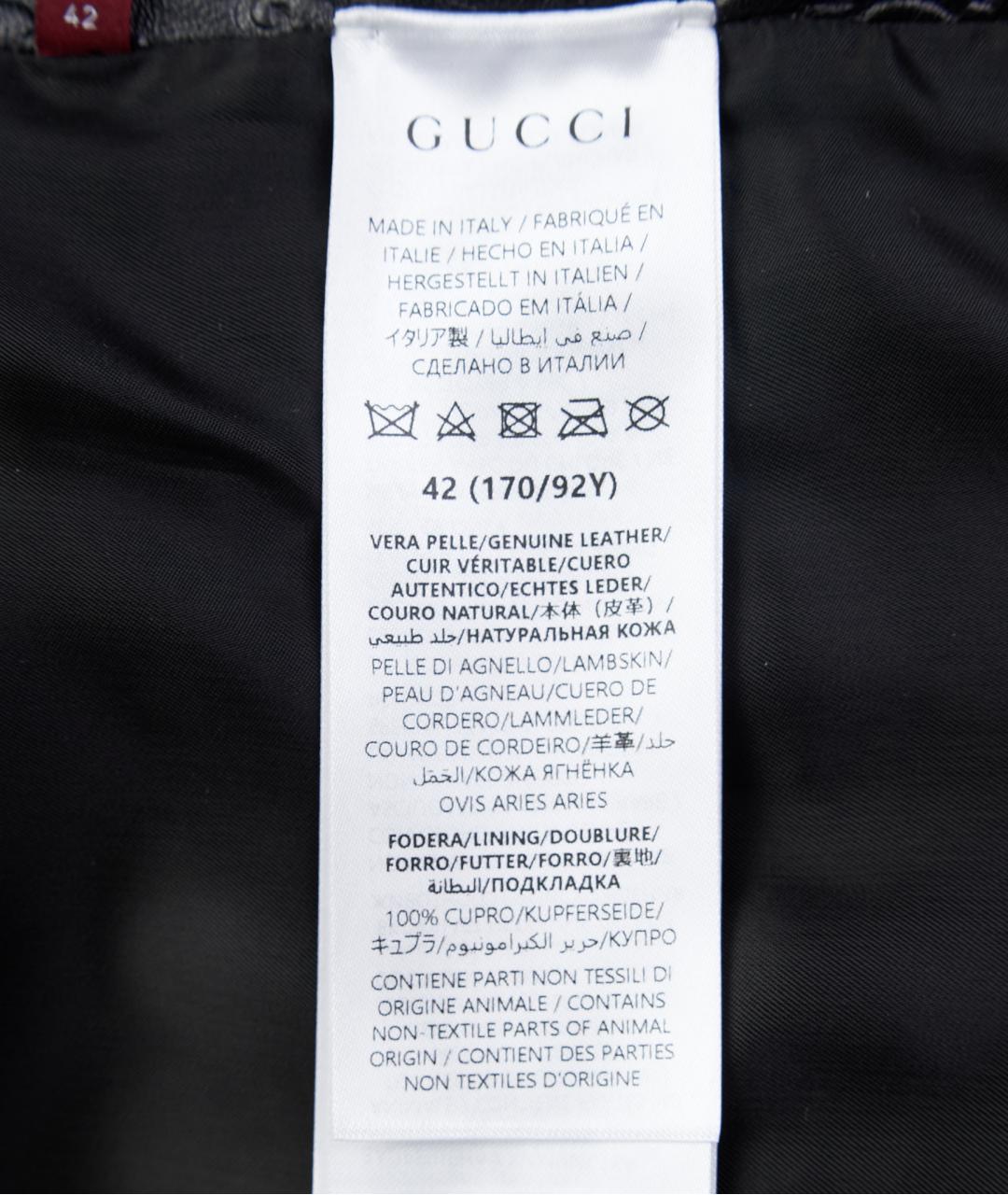 GUCCI Черная кожаная куртка, фото 5