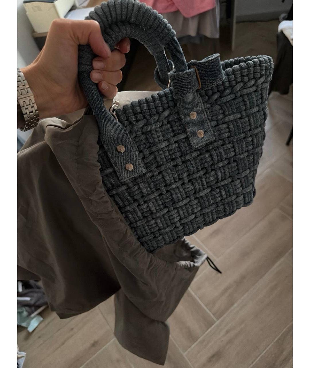 BALENCIAGA Синяя деним сумка тоут, фото 5