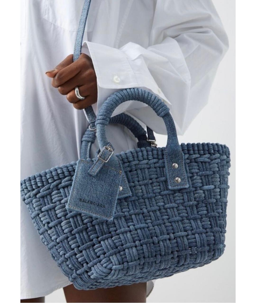 BALENCIAGA Синяя деним сумка тоут, фото 2