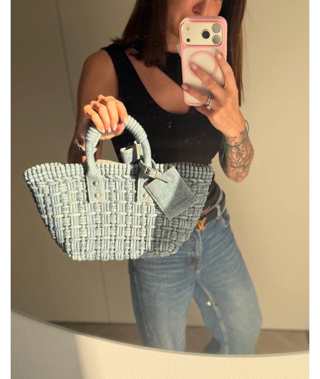 BALENCIAGA Синяя деним сумка тоут, фото 4