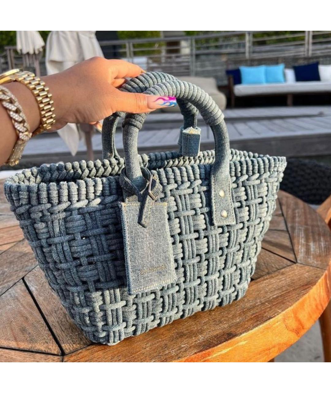 BALENCIAGA Синяя деним сумка тоут, фото 6