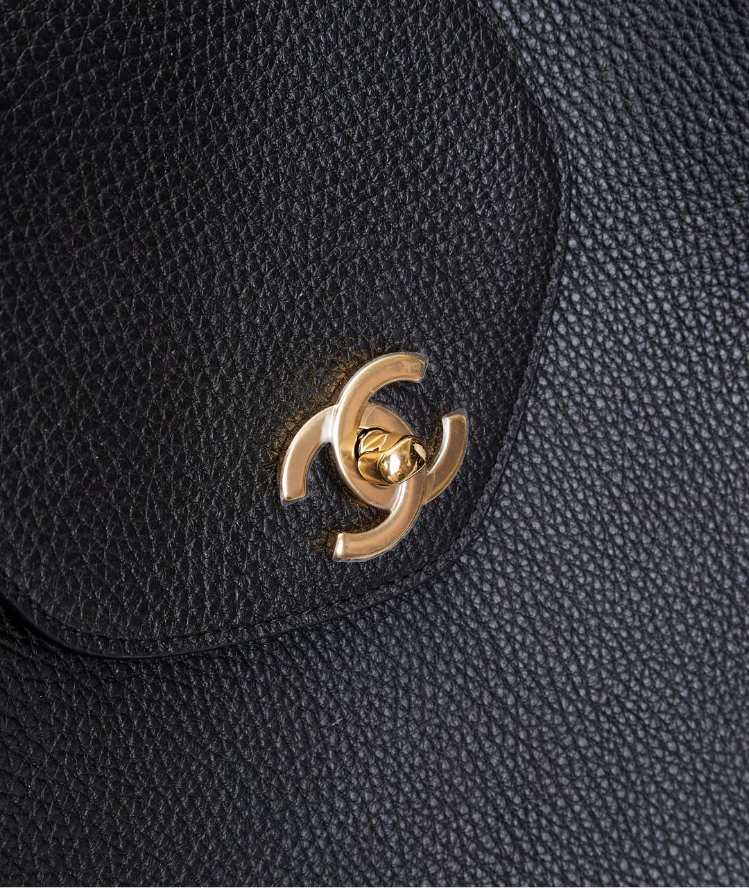 CHANEL Черная кожаная сумка тоут, фото 4