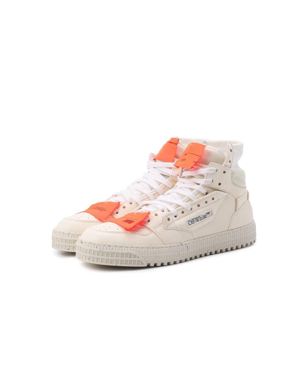 OFF-WHITE Белые кожаные кроссовки, фото 6