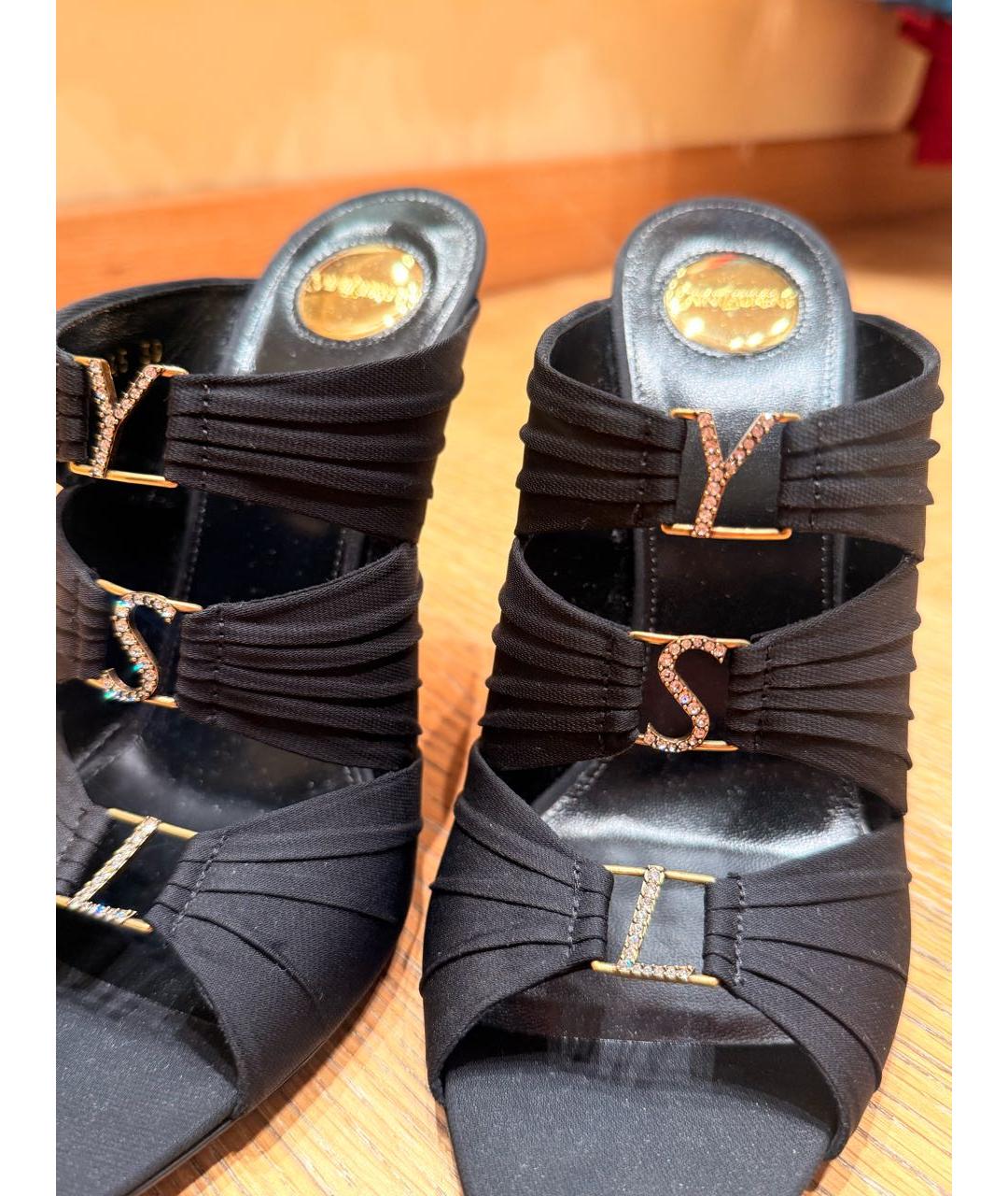 SAINT LAURENT Черные мюли, фото 8