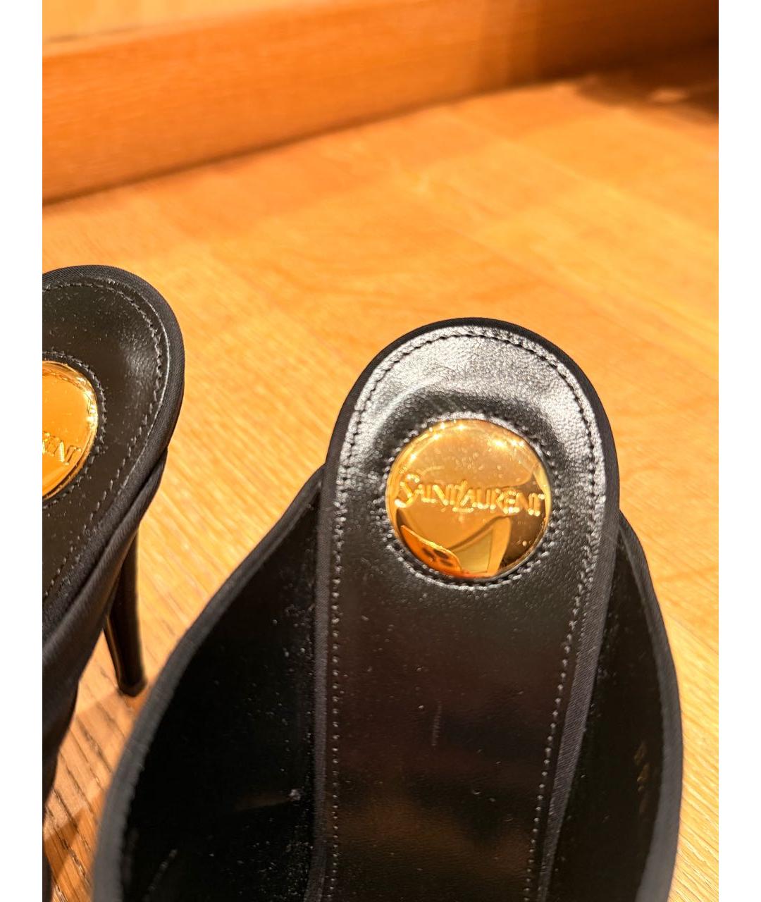 SAINT LAURENT Черные мюли, фото 7