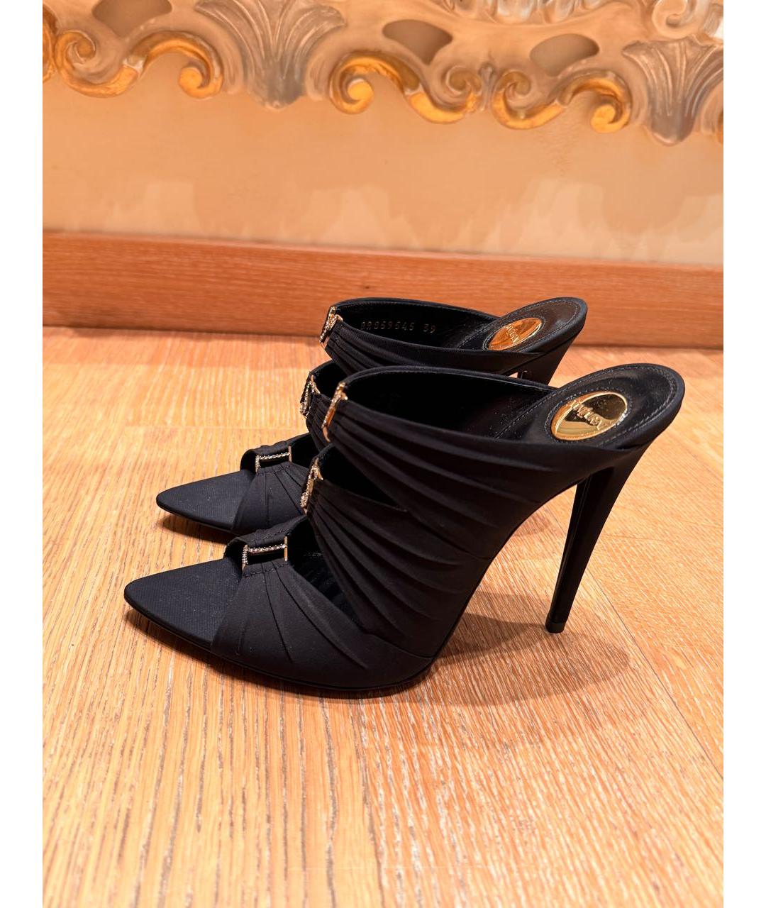 SAINT LAURENT Черные мюли, фото 9