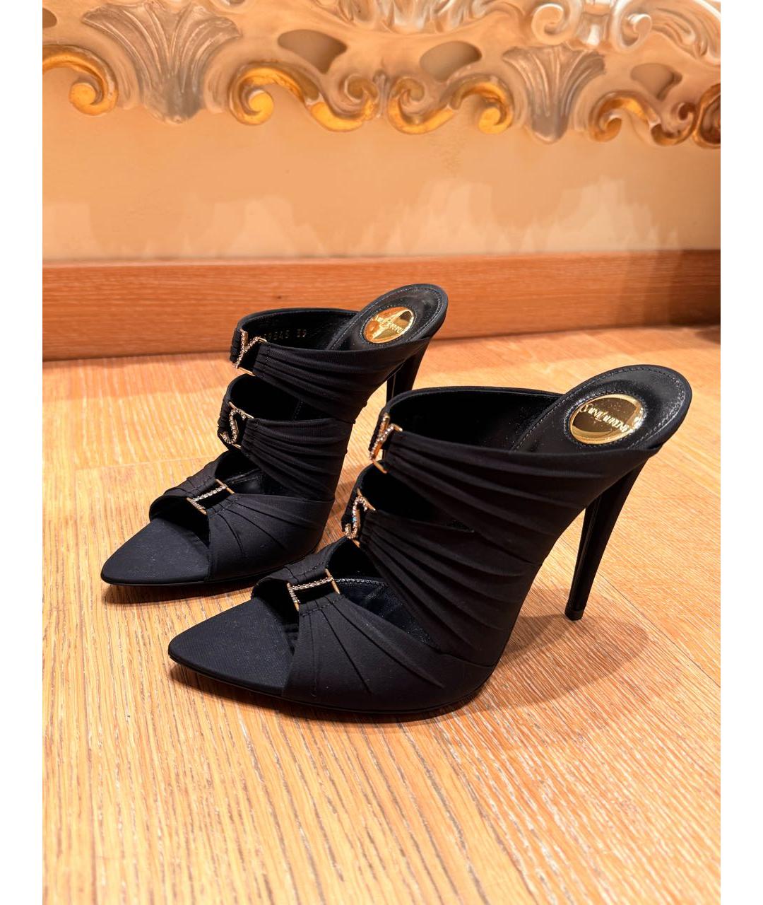 SAINT LAURENT Черные мюли, фото 3